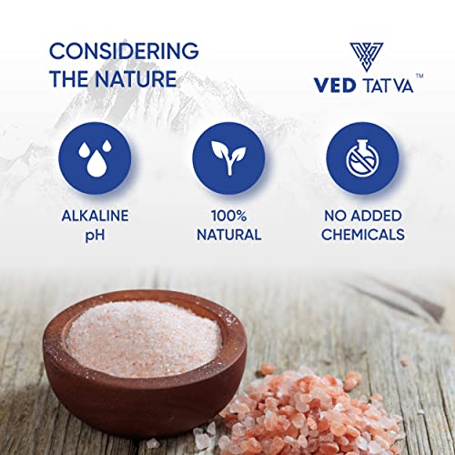 Image of VED TATVA Organic Himalayan Pink Rock Salt Powder /Sendha /Sindhav Namak - 450g Jar, Unrefined & Natural, Used for Cooking, Baking, Sprinkling, Fermenting, Marinating