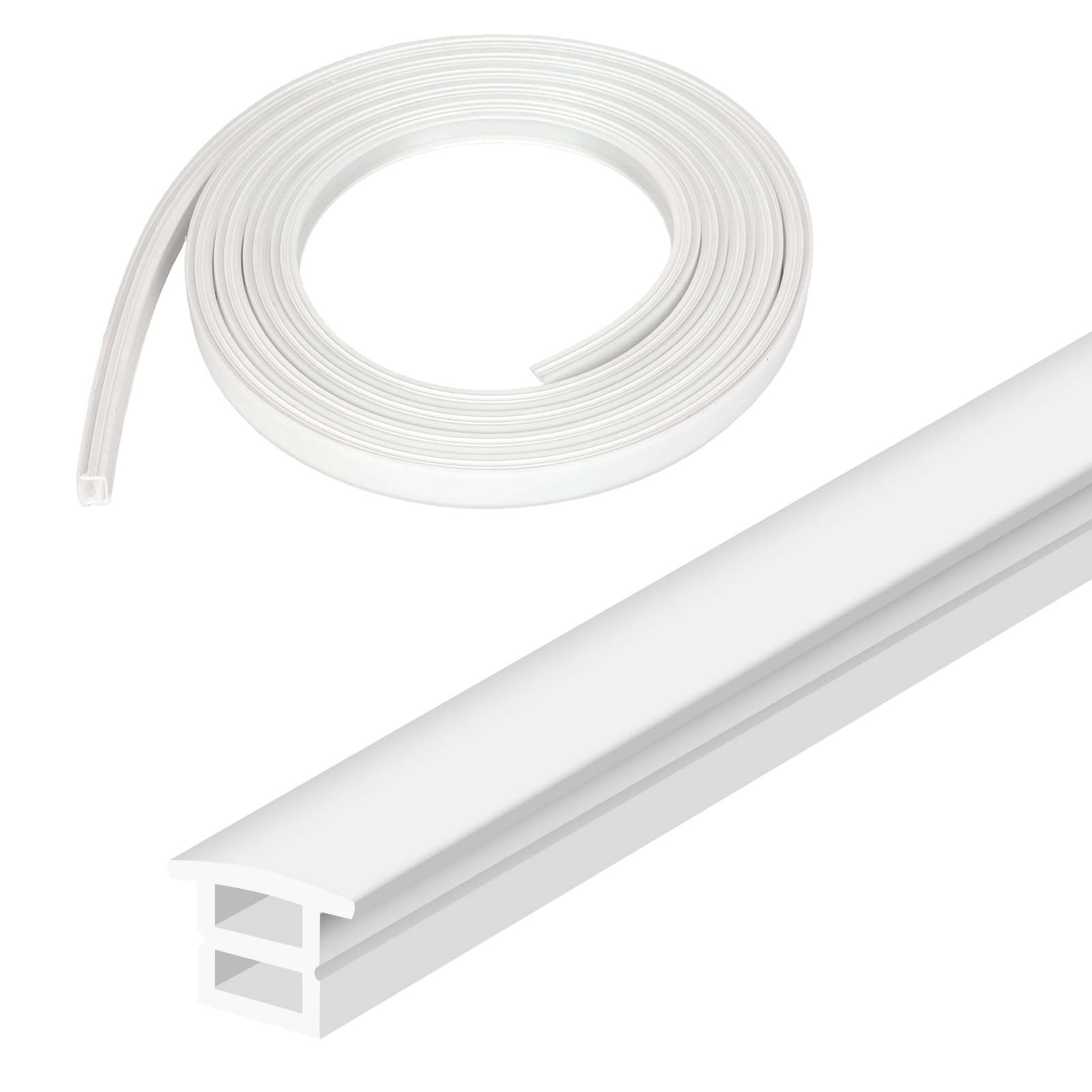 3M White Silicone LED Profile, 10x10mm DIY Flexible Diffuser Channel for Spotless Neon Glow, LED Strip Cover for Acoustic Panel, Cabinet, Bedroom Lighting (No LED Strip) (with Edge)