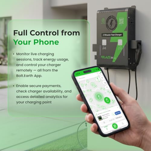 Image of Blaze DC Fast Charger for 2-Wheeler Electric Vehicles | Up to 50 km in 15 Minutes | Ola, Ather, and Other Type 6 and Type 7 Compatible Vehicles | Single-Phase
