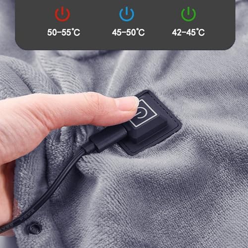Dagllgew Coperta Riscaldata Usb, Coperte Riscaldate Elettriche Senza Fili Con 3 Livelli Di Riscaldamento, Coperta Riscaldata Portatile Per Ufficio E Casa, Senza Batteria, 39, 4X31 Elettrica Copert - 7