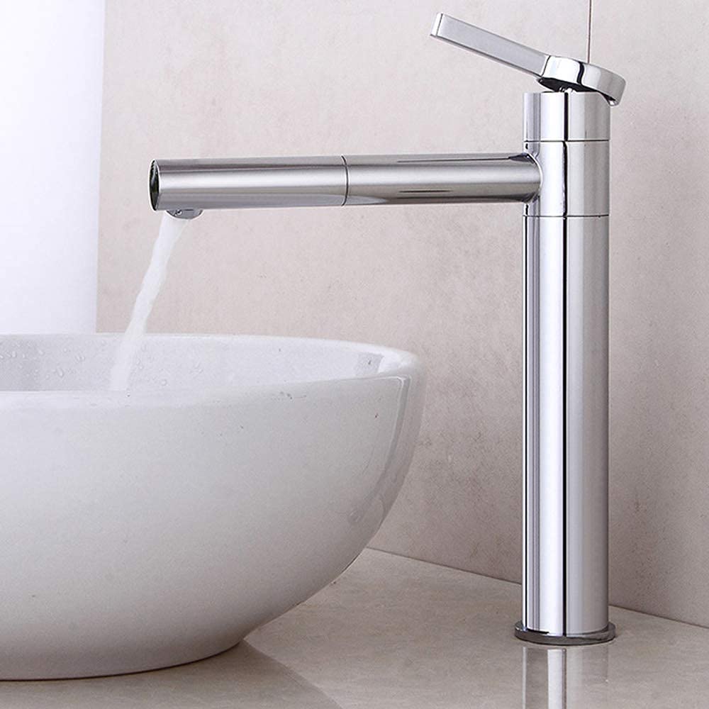 Grifo de fregadero, grifo de lavabo de cocina, grifo de lavabo de baño, grifo de baño moderno, grifo de rotación de 360 grados, grifo de agua fría y caliente, cartucho de cerámica LWX