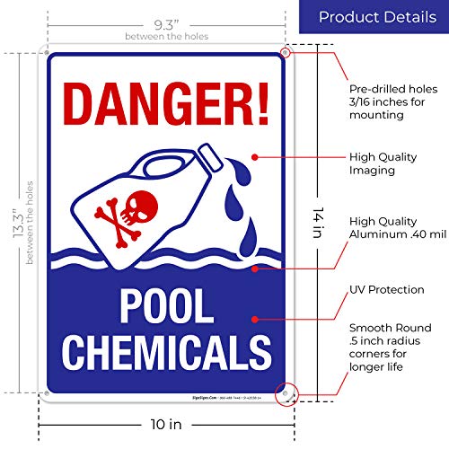 Cartel para piscina de aluminio 10x14 pulgadas miniatura 3