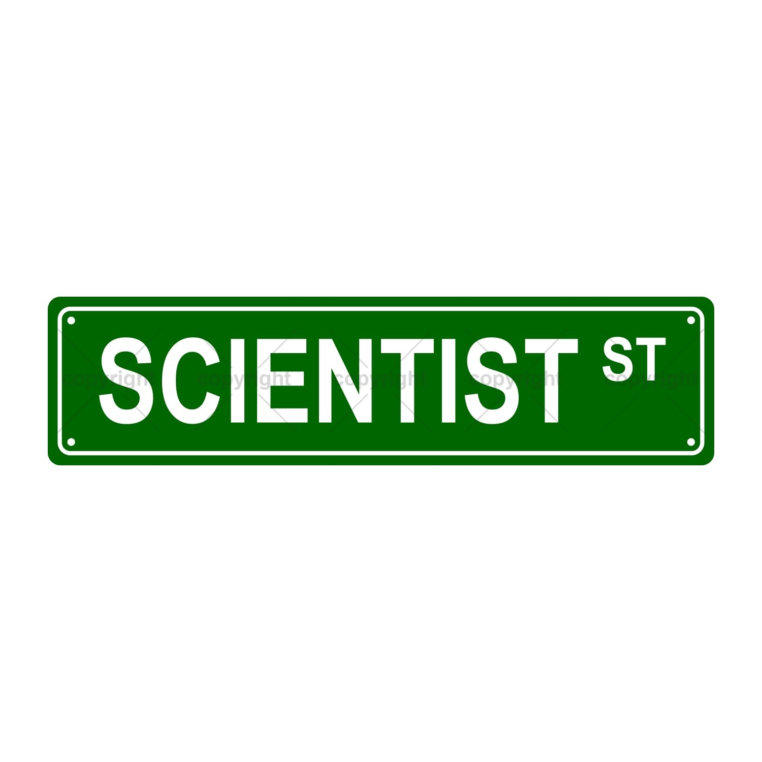 Scientist ST Occupation Metal Tin Street Sign Bar Cafe Garage Cave Home Room Wall Bathroom Farmhouse Garden Porch Patio Decor,4x16 Inch