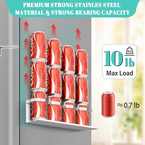 Image of Magnetic Cup Holder for Fridge,8 Cups Water Bottle Organizer for Stanley 30 40 oz with Tumbler Lid Organizer,High Capacity Heavy Duty Kitchen Storage Rack Accessories