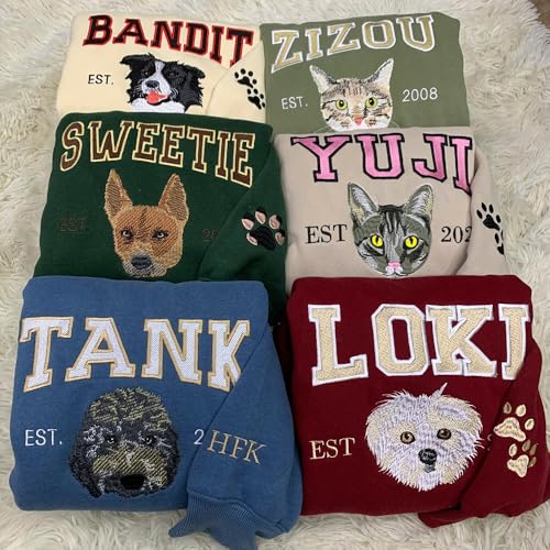 LLLGSH Personalisierte Kapuzenpullover mit Haustier Gesicht Foto - Personalisierte Kapuzenpullover mit Hund Katze Foto - Personalisierte Geschenke für Hundeliebhaber