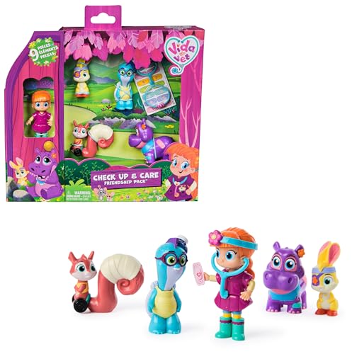 VIDA THE VET - Pack Amigos de Vida: 5 Figuras (Vida, Juno, Tidbit, Zigzag y Fergie) + Accesorios - 6069319 - Vida la Veterinaria Juguetes - Juguetes niños 3 años +Regalo Niña 3 Años +Juegos Infantiles