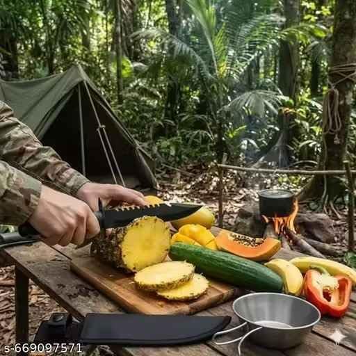 Image of Tactical Style Utility Knife with Blade Cover & Non-Slip Handle | Portable Multi-Purpose Knife for Kitchen, Camping, Travel & Everyday Utility Use
