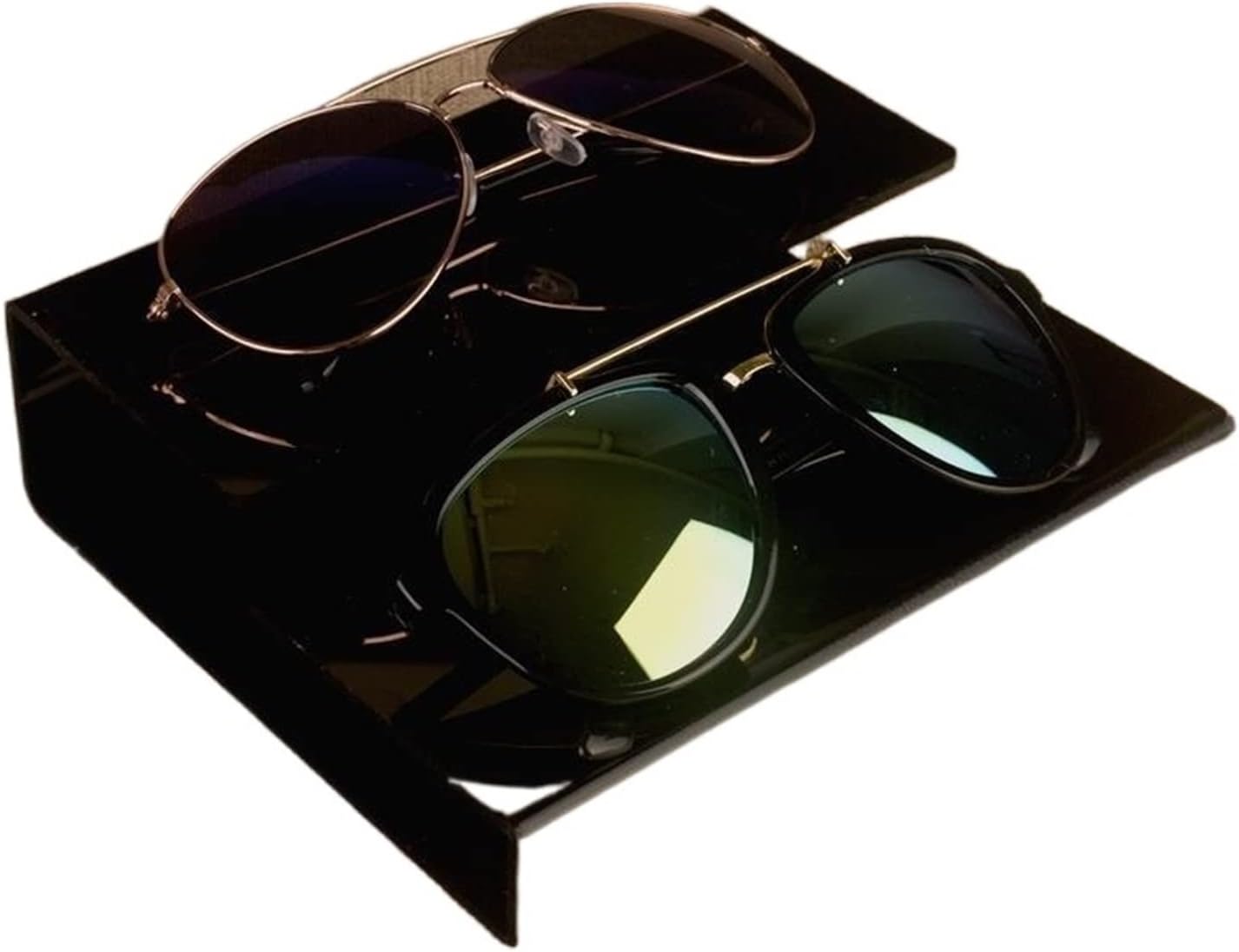Acrylic Ladder-Shaped Glasses Display Rack Sunglasses Sunglasses Jewelry Multi-Layer Display Props Glasses Shop Counter Rack Sunglasses Display Stand (Colour: Black-2 Layers) (Black 2 Layers)
