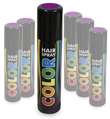 KarnevalsTeufel Hairspray Color in verschiedenen Farben buntes Haarspray Haarschmuck farbig (Lila)