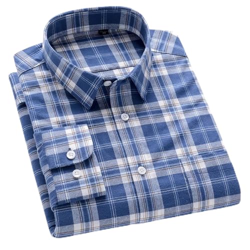 Chemise à carreaux homme pur coton avec poche poitrine et coupe confortable