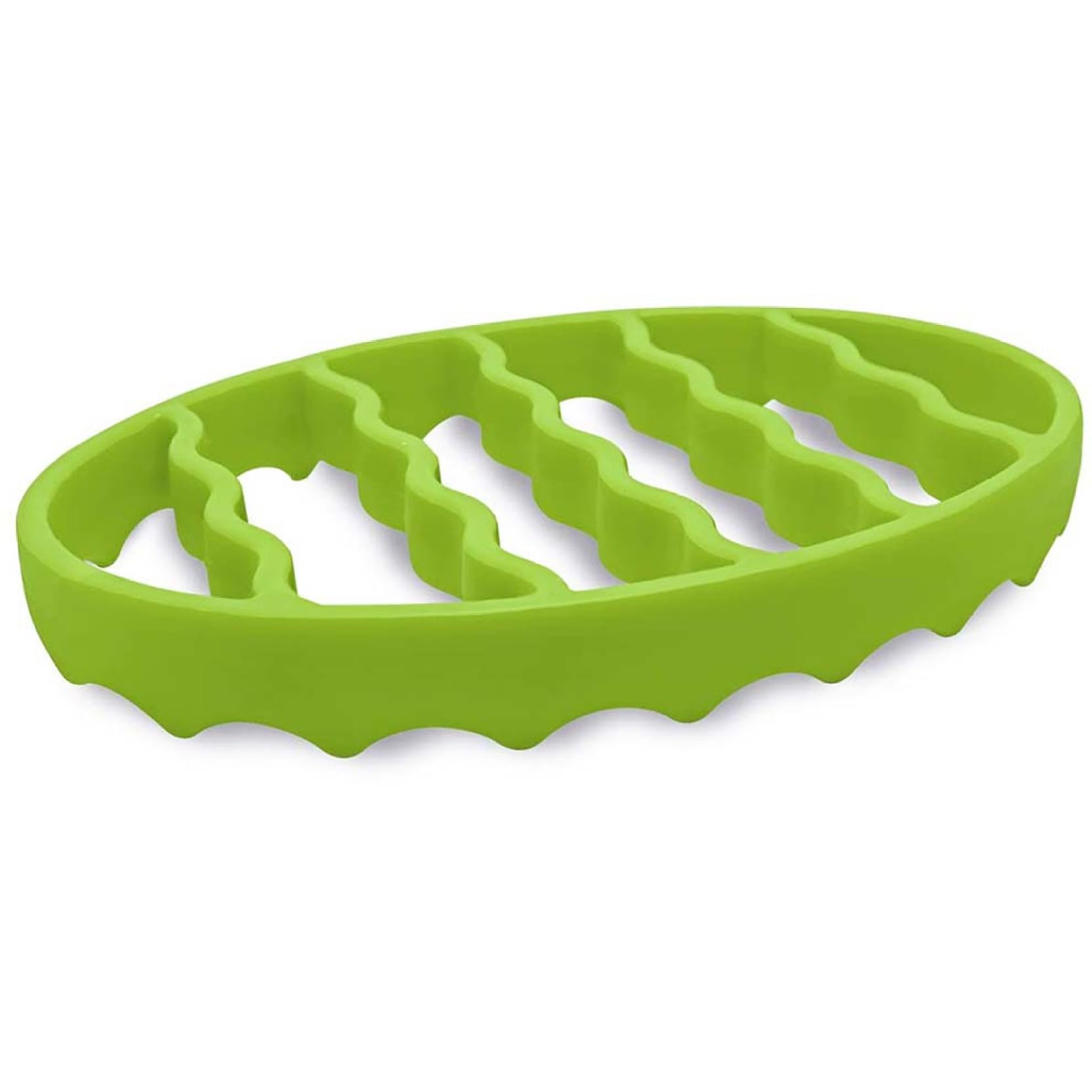 Hbbgdiy Green Oval Roasting Rack, 7X8x1" Silicone Roasting Rack, Food Grade, Heat-Resistant Dishwasher & Microwave Safe For Slow Cooker, Pressure Cooker, Oven & More,