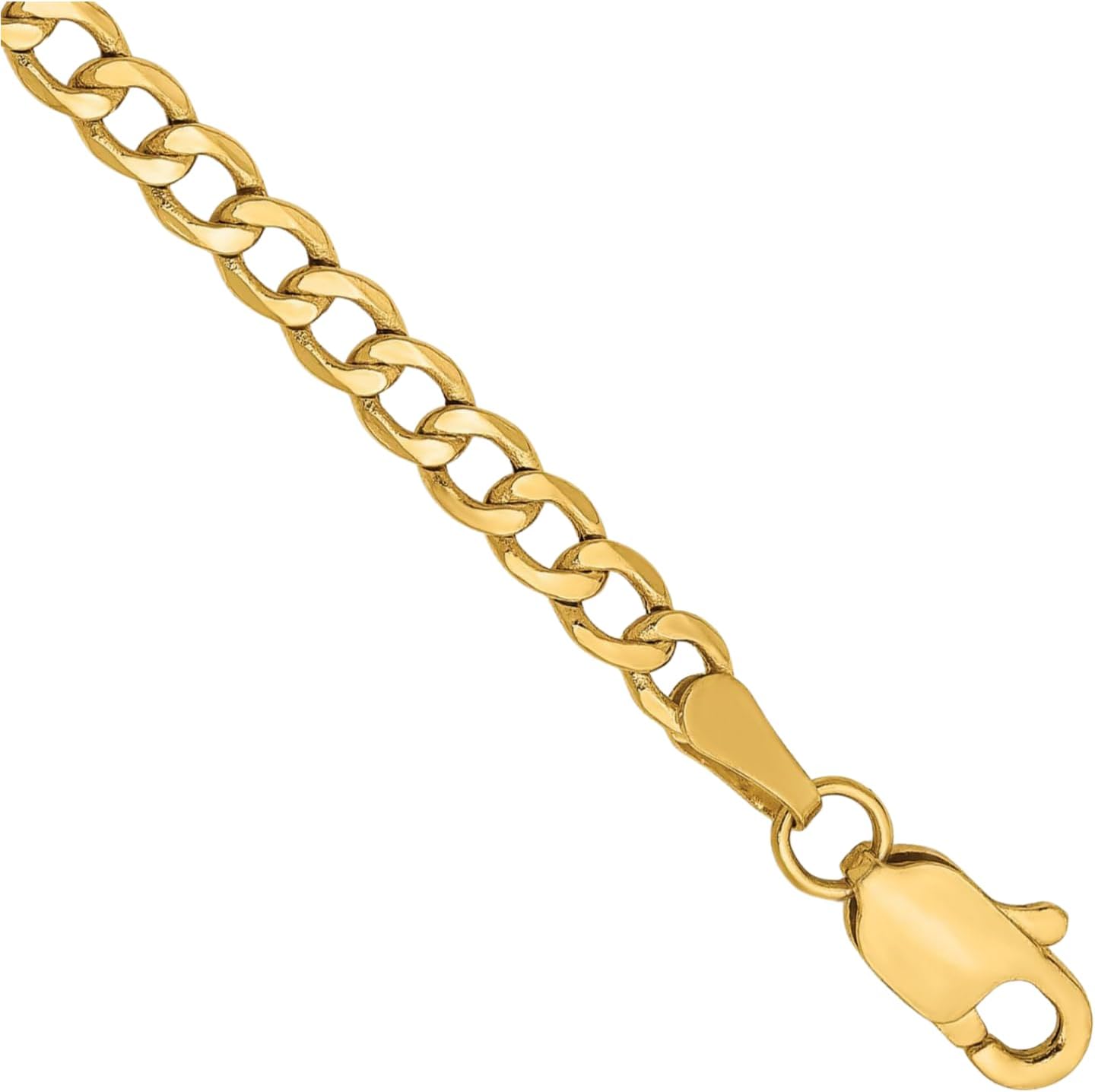 IceCarats 14K Yellow Gold 2.85mm Curb Chain Link Bracelet Anklet, Polished