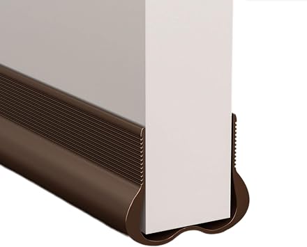 Soundproof Door Draft Stopper PVC Seal Strips Efficiency Door Bottom Sealing Strips for Noise Reduction & Insulation, Brown