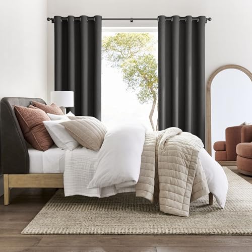 Image of NICETOWN Room Darkening Draperies Curtains Panels, 2 Panels Grey W52 x L84