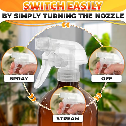 12 Pack Clear Adjustable Spray Bottle Nozzle Replacement Trigger Heads — view 5