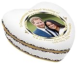 Aus feinem Porzellan Royal Heritage H.R.H Harry und Megan Markle Hochzeits-Erinnerungsstück in Herzform, feines Porzellan, mehrfarbig, 11,5 x 12 x 4,5 cm