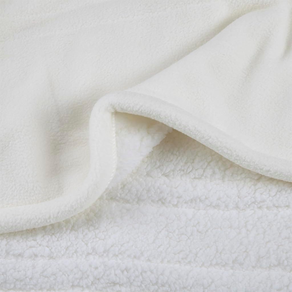 Serta Heated Throw Blanket - Reversible Fleece to Sherpa Electric Blanket, Fast Heating, Auto Shut Off Timer, Multi Heat Setting, ETL Certified, Machine Washable, Ivory 50"x 60" - Image 7