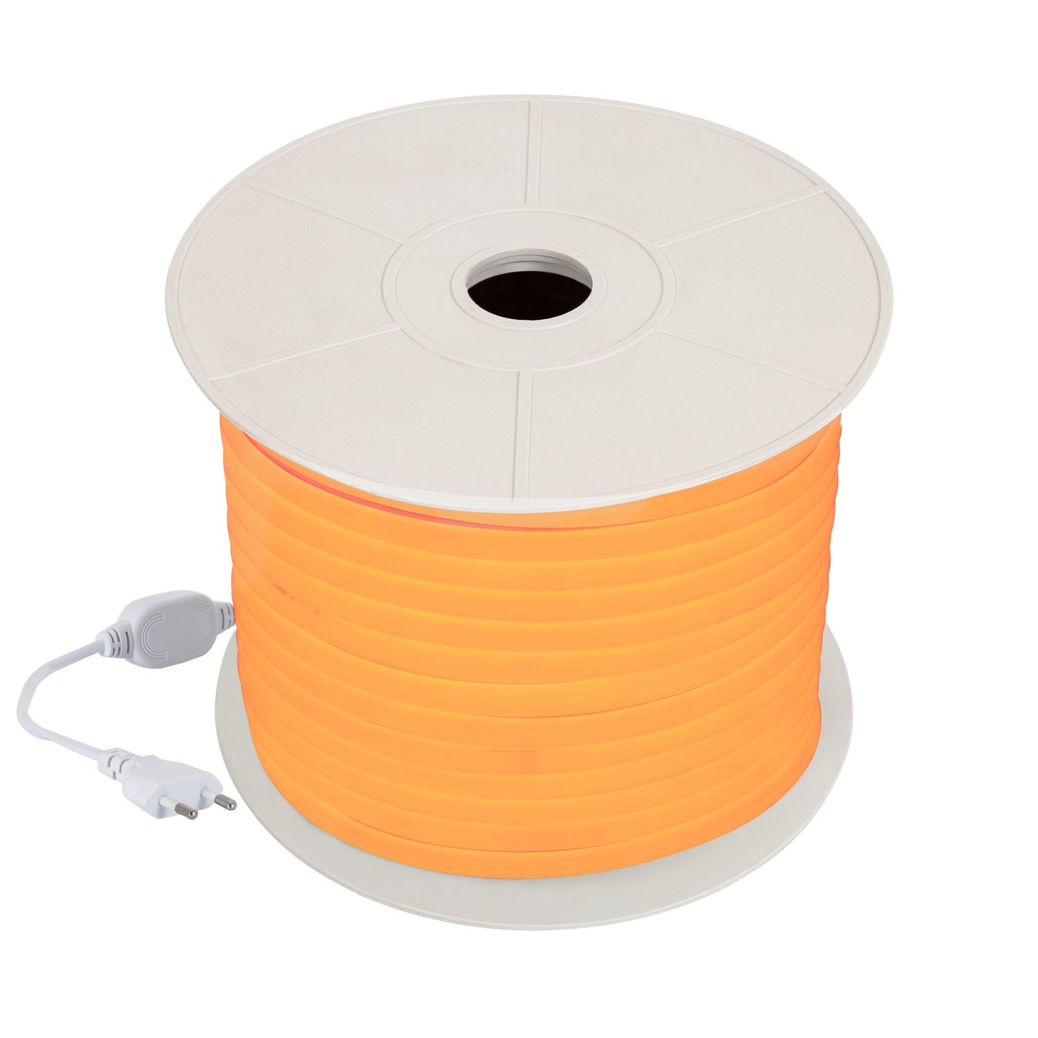 LEDKIA LIGHTING Tira LED Neón Regulable 220V BOBINA 50m Naranja Circular 360 9W/m Corte 100cm IP67 Naranja
