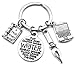 Writer Keychain, Pen Keychain, Book Keychain, Laptop Keychain, Book Lover Keychain, Story Book Charm, Pen Charm, Writer Charm, Laptop Charm, Writer Gift, Gift for Book Lover, Writer Key Ring