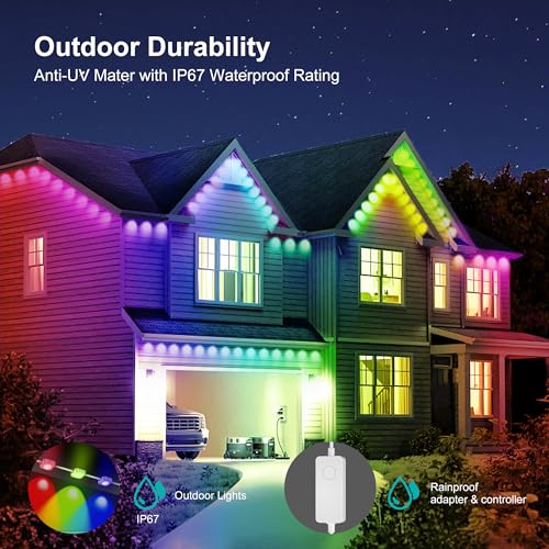 Luces exteriores permanentes LED RGB 30 m impermeables miniatura 6