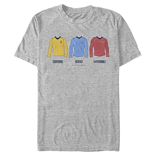 T-shirt Star Trek homme grande taille 4XL gris chiné