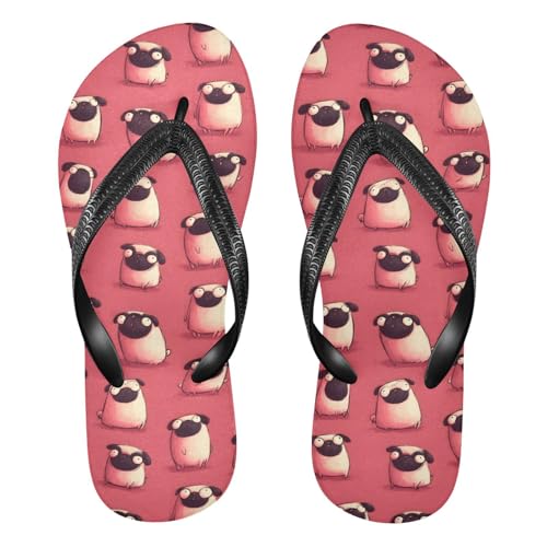 Flip Flop Sandals Pugs Anime Print for Women Men Beach Outdoor XS