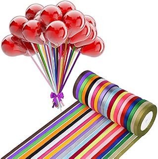 RMENOOR 20 Rolls Fabric Ribbon Silk Satin Rolls, 500 Yard Double Sided Fabric Ribbon 20 Colors Satin Ribbon Fabric Ribbon Satin Ribbon 6mm for Gift Wrapping, DIY, Party and Home Decorations