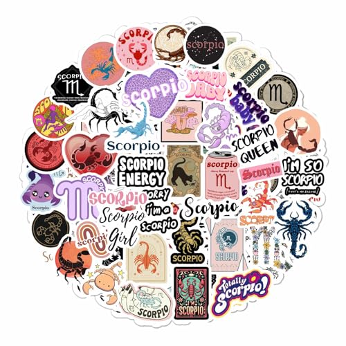 Image of 100Pcs Laptop Stickers Scorpio (Zodiac) for Water Bottle and Laptop - Scorpio Party Favors & Decorations, Waterproof Vinyl Astrology Decals, Gifts for Women & Men