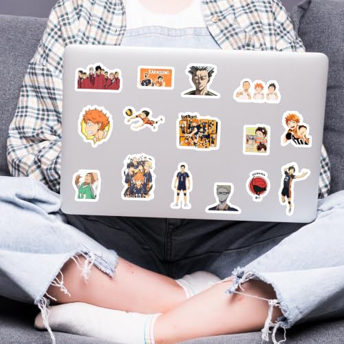 Image of Pack of 70 Haikyu!! Anime Vinyl Stickers | Waterproof Self-Adhesive Decals for Laptop, Water Bottle, Mobile, Journal, Scrapbook, Luggage, Helmet & DIY Decoration | Volleyball Theme |