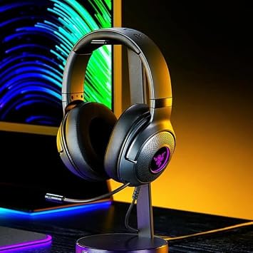 Razer Kraken V3 X USB to Wired USB Gaming Headset (ultralight at 285g, TriForce 40mm drives, HyperClear Cardioid Microphone, 7.1 surround sound, Chroma RGB) Black