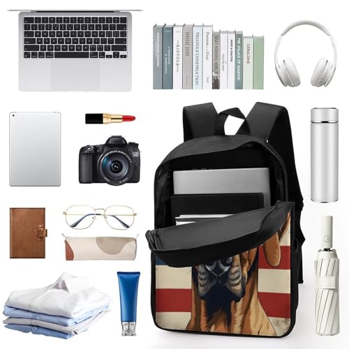 Rhodesian Ridgeback Dog American Flag Backpack Simple Leisure Travel Backpack Outgoing Daypack 17 Inch3
