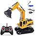 Produktbild AOLVO Funk-Bagger, 6-Kanal voll funktionsfähiger RC Bagger, 1:24 Crawler Traktor Baufahrzeug, USB wiederaufladbarer Bagger Spielzeug mit Licht und Sound, Geschenk für Kinder Metal+Plastic