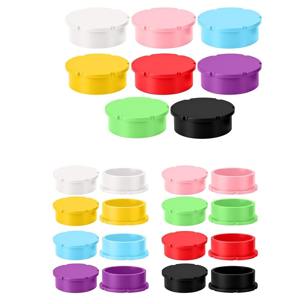 CTRLZS 24 Pack 3ml& 5ml Glass Vial Protective Caps Reusable Vials Covers Lids Leak and Dust Proof Cap Storage Boxes