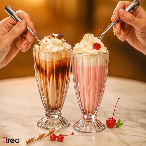 Image of Treo by Milton Linea Sundae Dessert Bowls | Wide Mouth for Easy Serving | Perfect for Sundaes, Ice Cream & Layered Desserts | Ideal for Cafes, Parties & Home | Set of 6, 355 ml Each