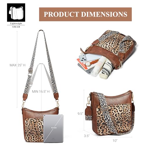 Image of Leather Crossbody Purse for Women Crossbody Bag for Daily Travel | Trendy Vegan Leather Medium Crossbody Purse with Adjustable Strap Women's Hobo Shoulder Handbags for Work