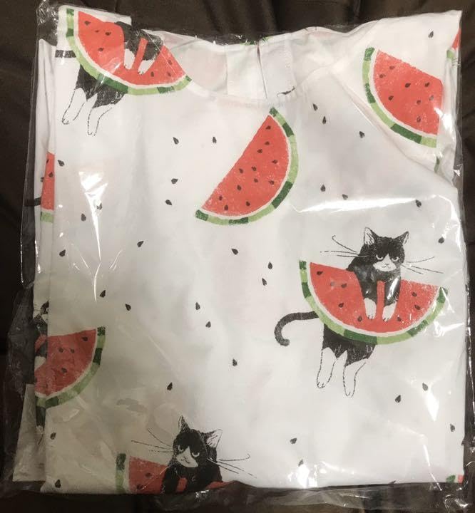 Amazon.co.jp: ハチワレ猫とスイカ ワンピース フェリシモ猫部 Mサイズ 