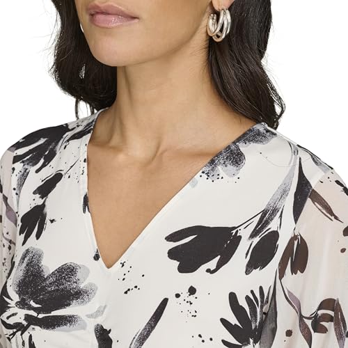 Image of Calvin Klein Women's V-Neck Long Sleeve Top