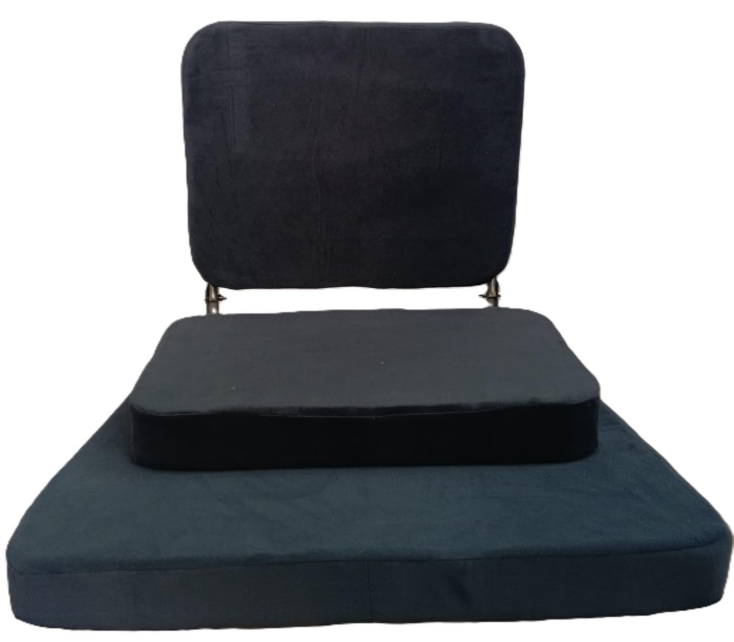 Sedia da meditazione, grande, pieghevole, con supporto per la schiena, per rilassarsi, yoga, meditazione, blocco per meditazione, telaio in acciaio inox, copertura lavabile e portatile (grigio scuro)