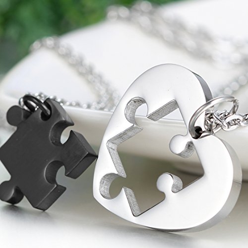 OIDEA Couple Puzzle Necklace Relationship Unique Jewelry Gifts for Girlfriend Boyfriend Wife Husband2