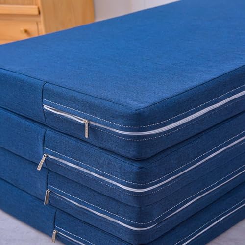 Klappmatratze Einzel-/Doppel-Matratze, 200 cm lang, weicher Schaumstoff-Futon-Bodenbett, Gästematratze mit abnehmbarem Bezug, tragbar, zusammenklappbar, platzsparend – Bild 3