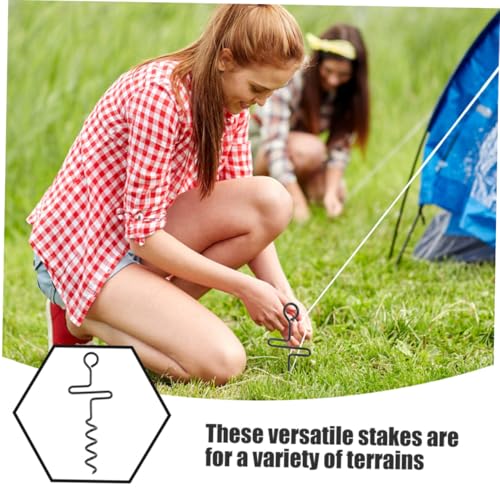 Estacas de camping Abaodam tipo tornillo para asegurar tiendas y toldos en el jardín 4