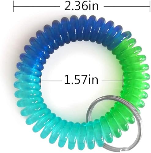 Miniatura 3 de Llavero de plástico colorido para muñeca, pulsera elástica de resorte en espiral, llavero de bobina de muñeca, gancho para identificación, gimnasio,
