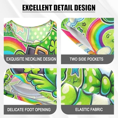 Frog St Patricks Pajama Set Short Sleeve Nightwear Soft Clothes Set Summer Pajamas Cotton 5Y4