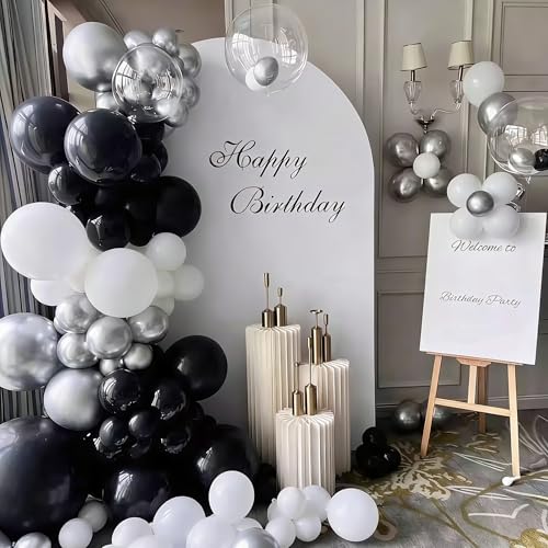 Image of 145pcs Black Balloons Different Sizes 18 inch 12 inch 10 inch 5 inch Black Latex Balloon Garland Arch Kit for Birthday Baby Shower Wedding Engagement Bachelorette Bridal Anniversary Graduation Party Decorations