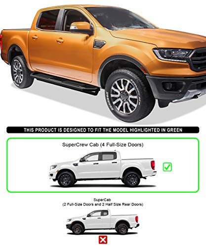 Estribos Laterales de Acero Inoxidable 6.5in para Ford Ranger miniatura 2