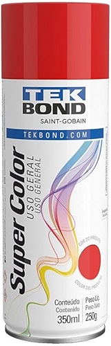 Tinta Spray Vermelho Uso Geral 350ml 250g Tekbond
