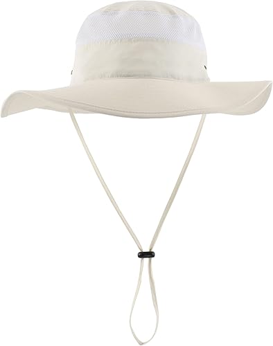 Miniatura 2 de Home Prefer - Sombrero para hombre con protección solar UPF 50+ de ala ancha y sombrero para pesca resistente al viento