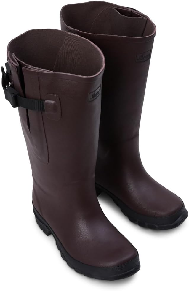 Jileon Extra Wide Calf Womens Rain Boots with Rear Expansion - Fit up to 20" Calves | Designed For Ladies with Wide Feet or Ankles | Durable and 100% Waterproof Boots