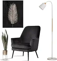 Luminária Abajur De Chão Pedestal Articulada Flexível 1,60m Escritório Estilo Clássica Iluminação Direcionável, Design Sofisticado e Máximo Conforto Visual (Branco Claro)