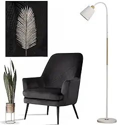 Luminária Abajur De Chão Pedestal Articulada Flexível 1,60m Escritório Estilo Clássica Iluminação Direcionável, Design Sofisticado e Máximo Conforto Visual (Branco Claro)